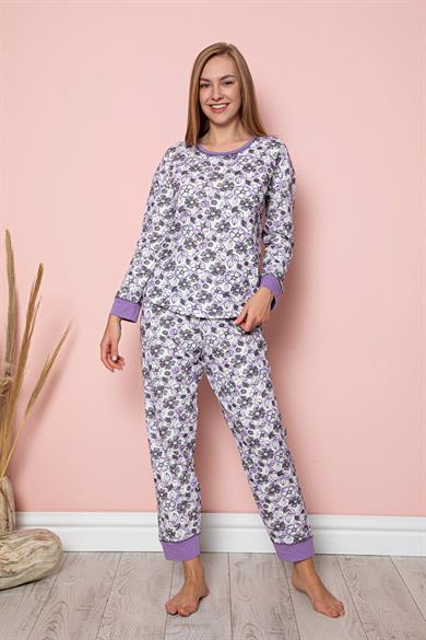 Nisanca İçi Polar Kışlık Kadın Pijama Takımı Şardonlu Pijama 