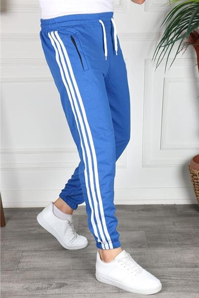 Erkek Üç Şeritli Slim Fit Eşofman Altı - Spor Eşofman Altı- Genç Kalıp