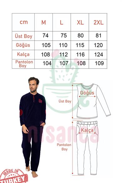 Nisanca Kışlık Erkek Polar Pijama Takımı 