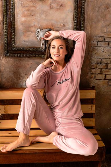 Nisanca Kışlık Kadın Kadife Pijama Takımı - Süper Soft Serisi