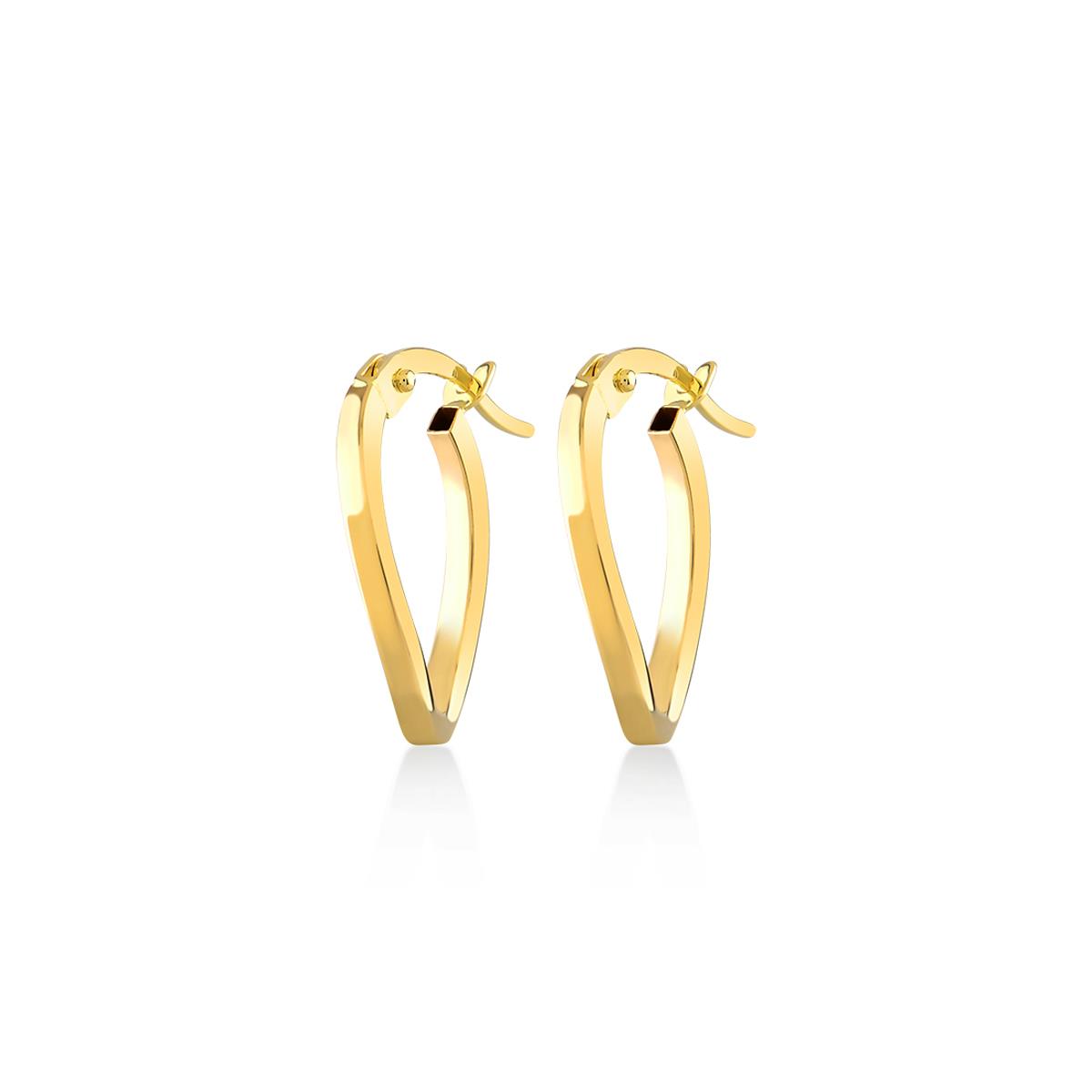  14 Ayar Altın Oval Halka Küpe