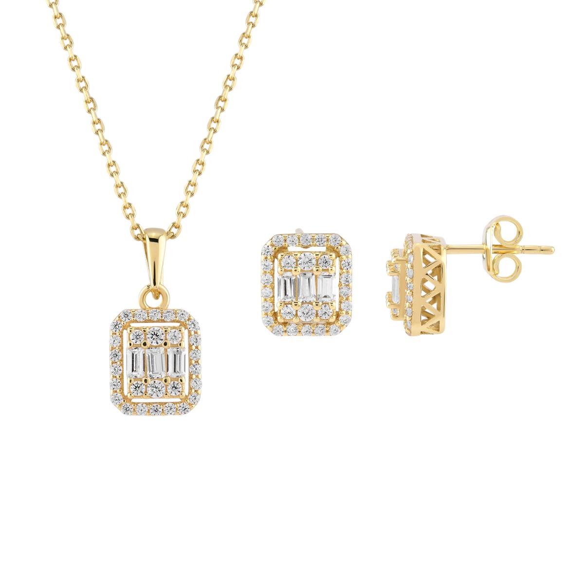 Baget Taşlı Altın Fantazi Set 