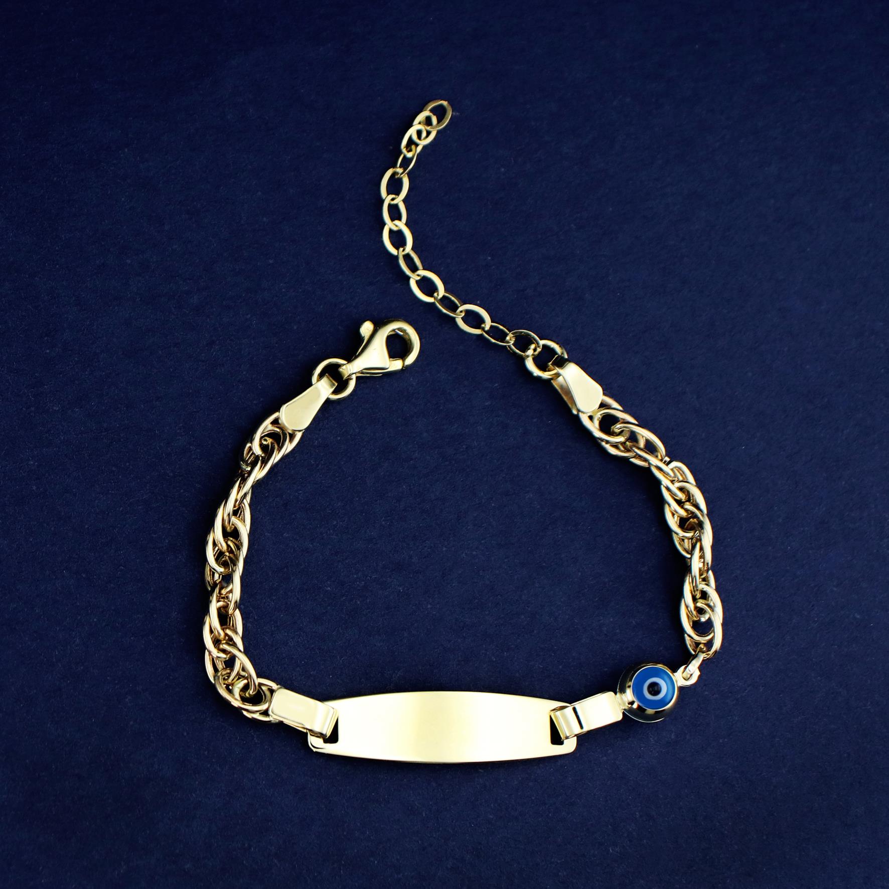 Bebek Çocuk Altın Künye Nazar Boncuklu