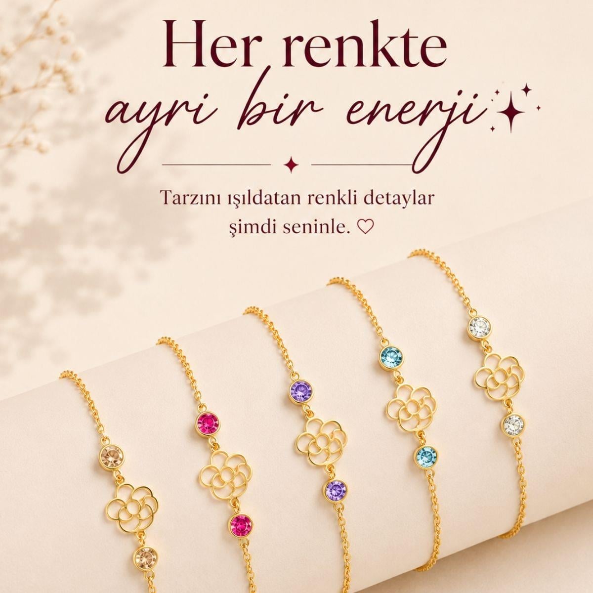 Çiçek Figürlü Altın Bileklik 