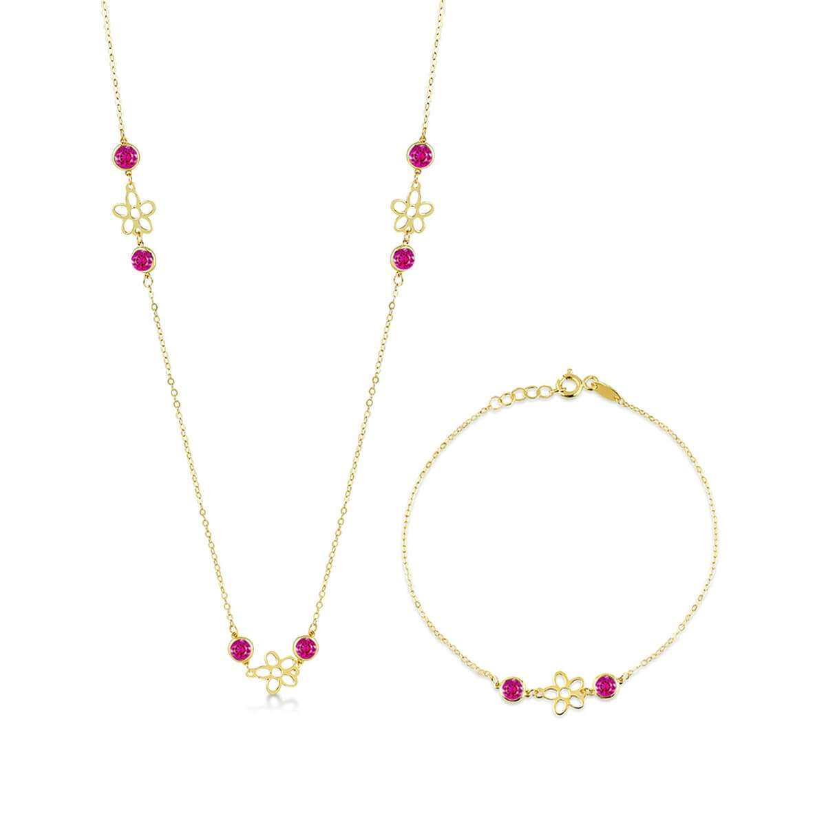 Çiçek Figürlü Altın Set