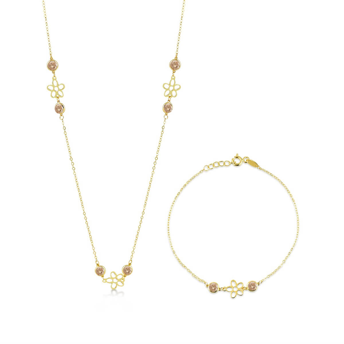 Çiçek Figürlü Altın Set