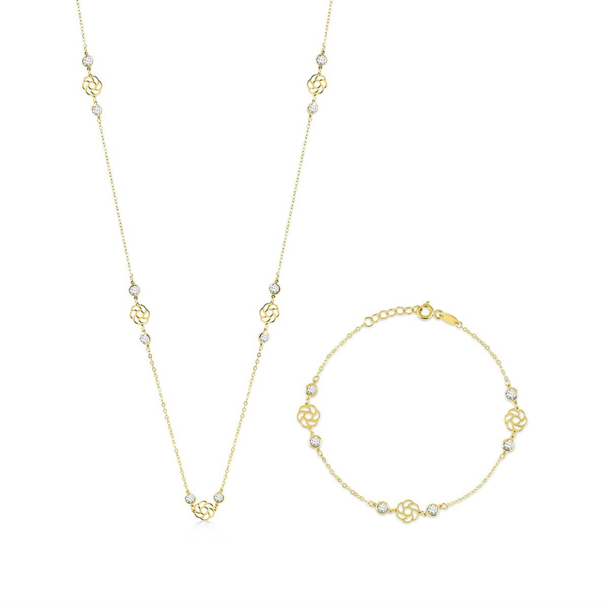 Çiçek Figürlü Altın Set