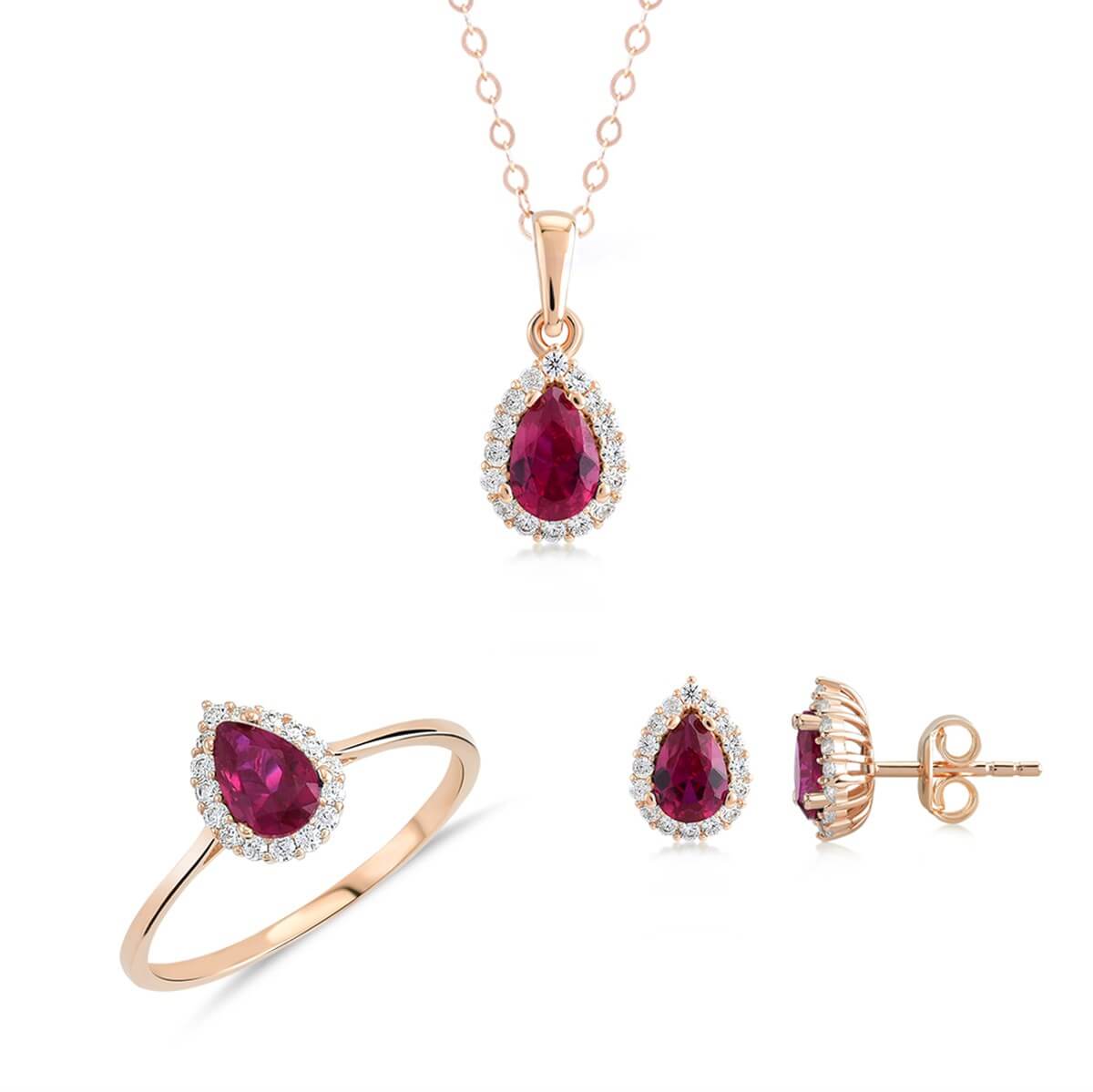 Damla Taşlı Altın Fantezi Set
