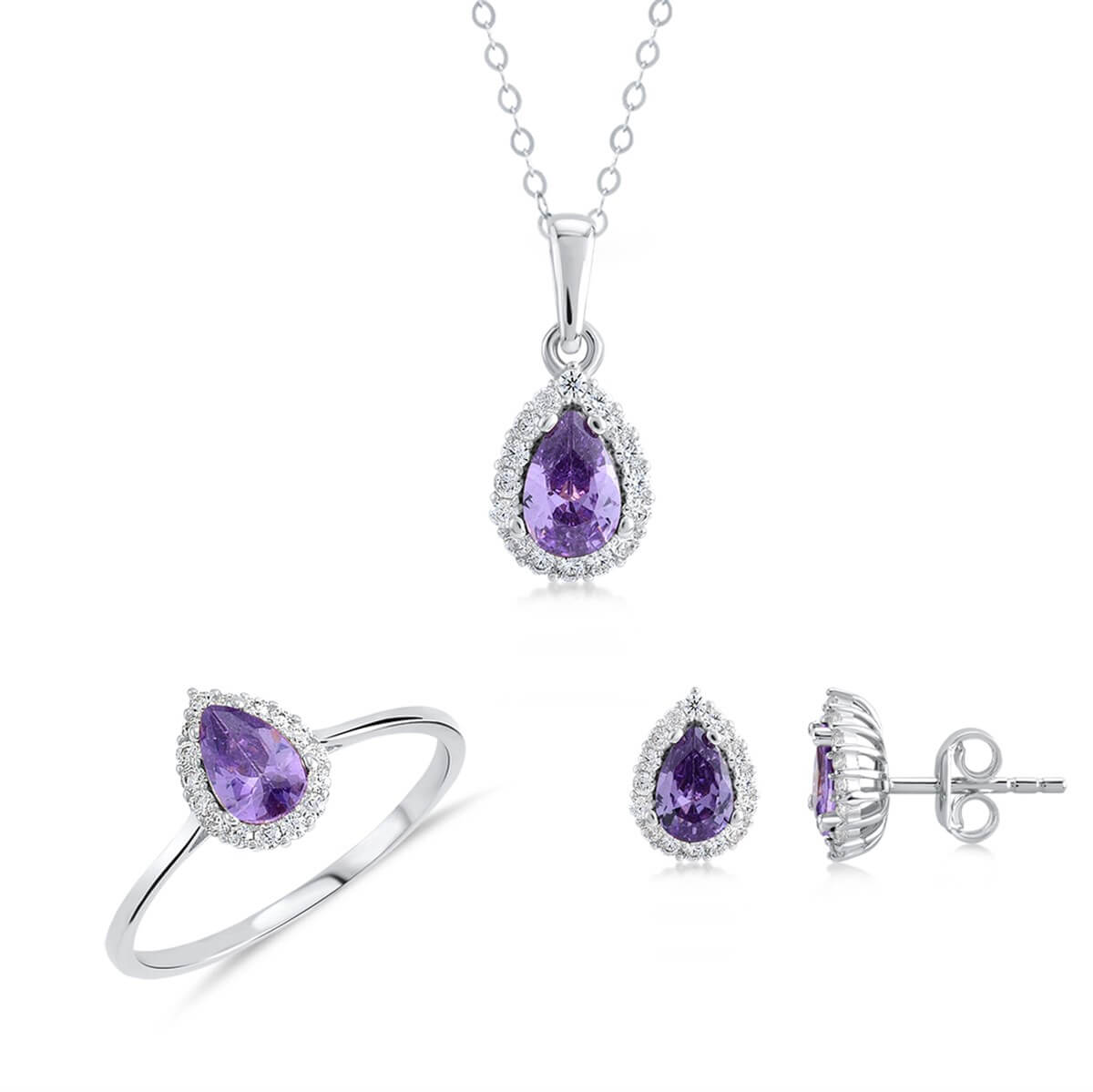 Damla Taşlı Altın Fantezi Set