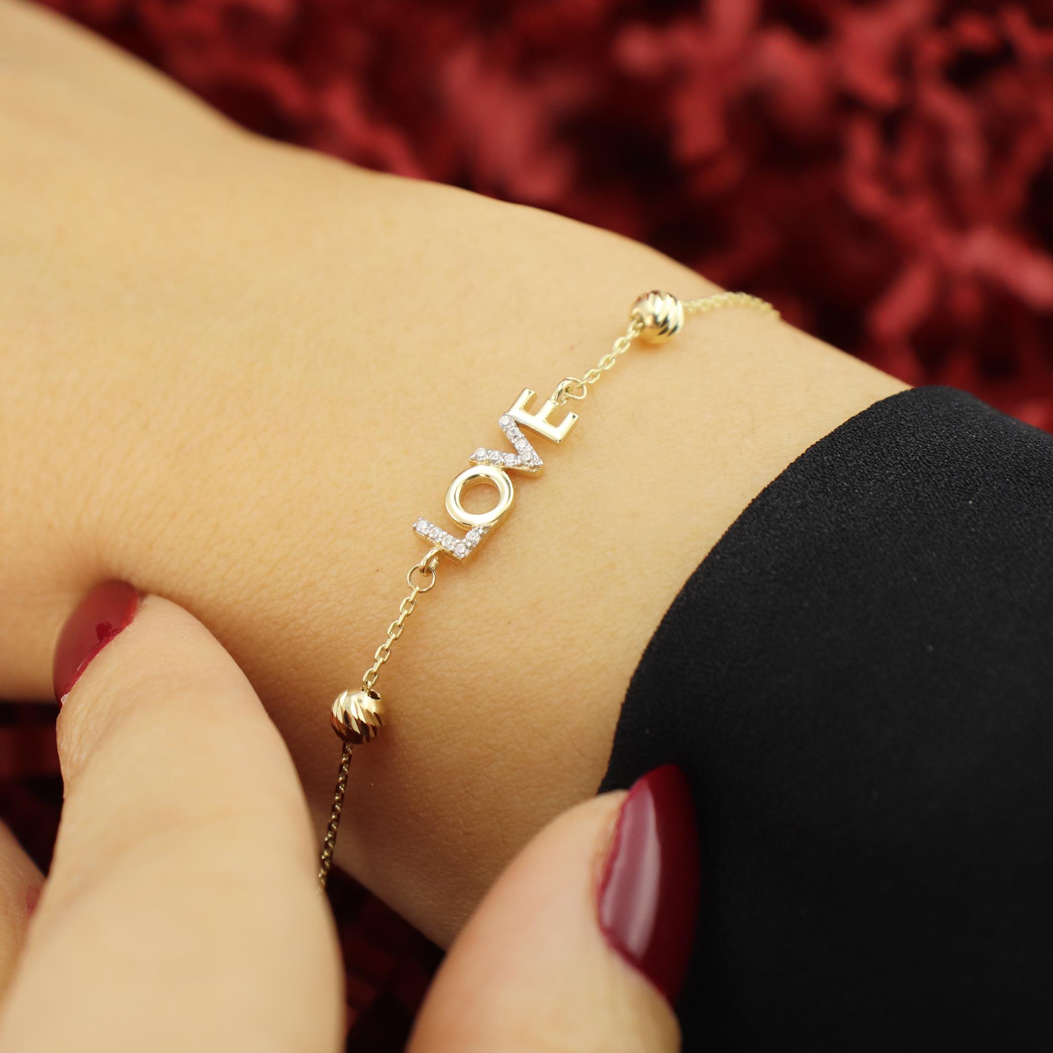 Dorika Toplu Love Altın Bileklik