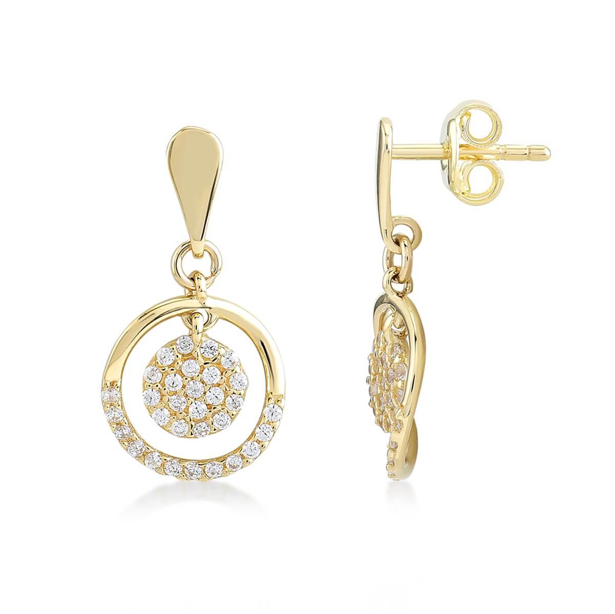 Halka Altın Sallantılı Küpe