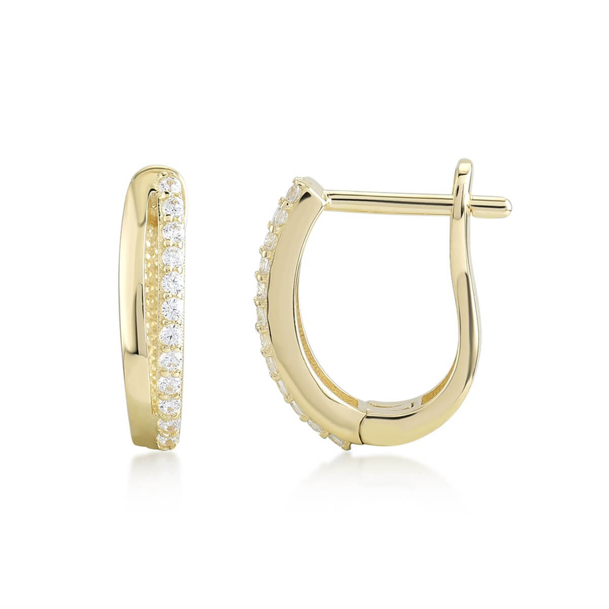 Halka Altın Taşlı Küpe