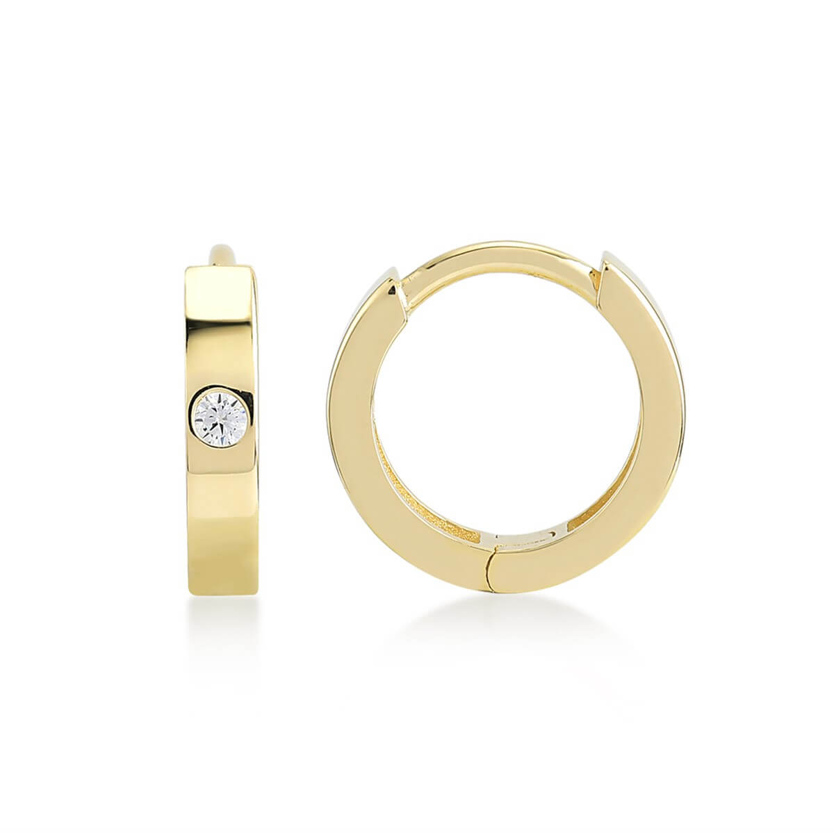 Halka Altın Tektaş Küpe