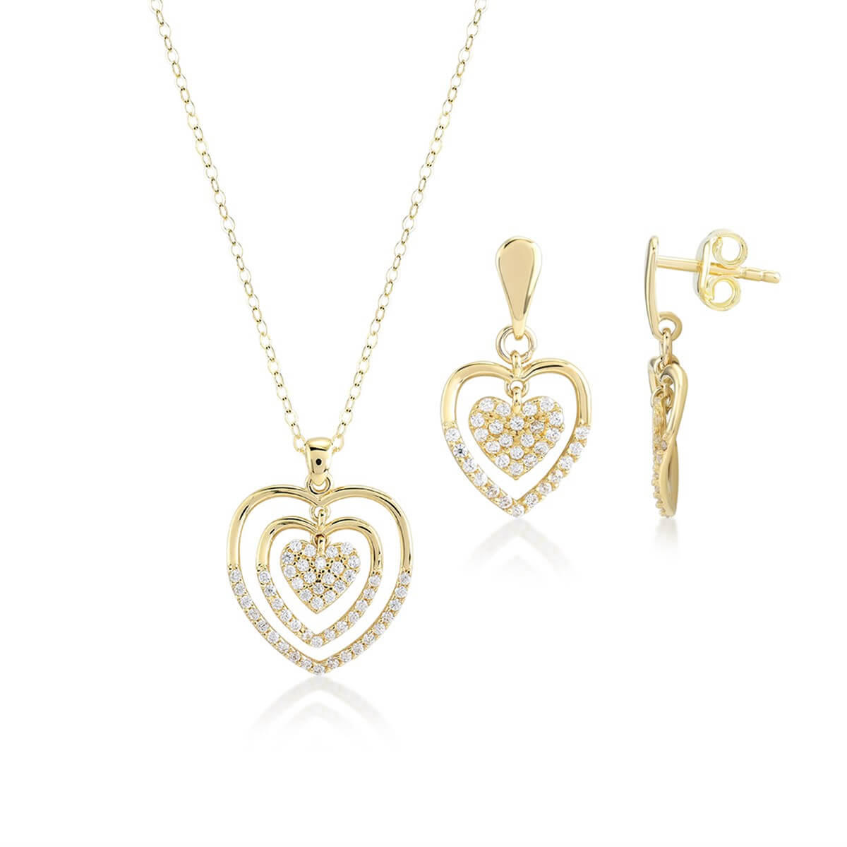 Kalp Sallantı Altın Fantezi Set