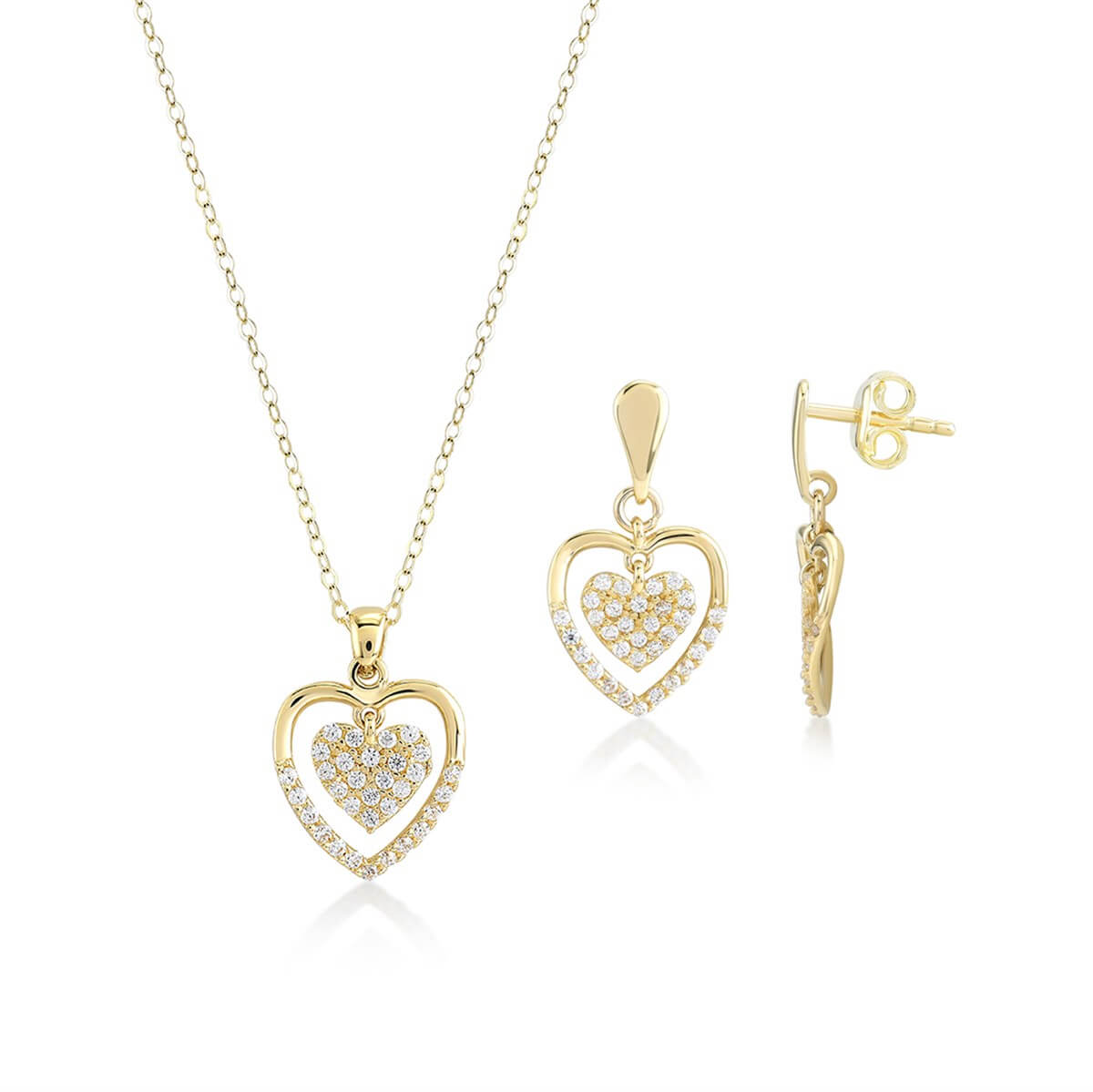 Kalp Sallantı Altın Fantezi Set