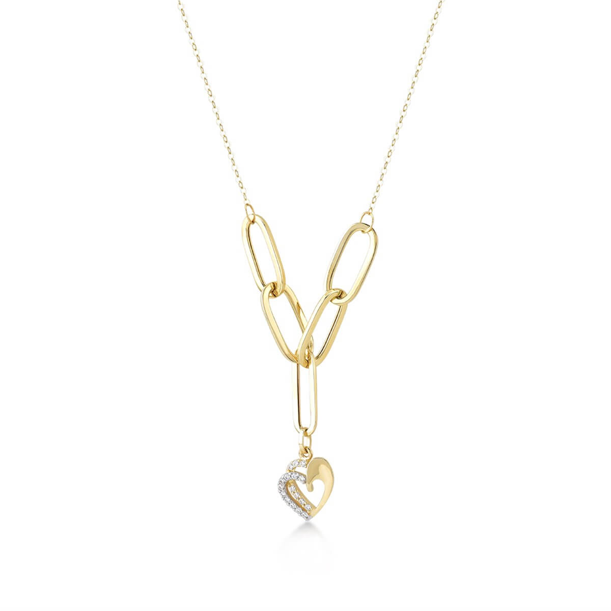 Kalp Sallantı Altın Zincir Kolye