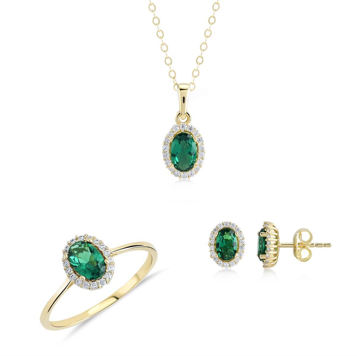 Kenar Taşlı Altın Fantezi Set