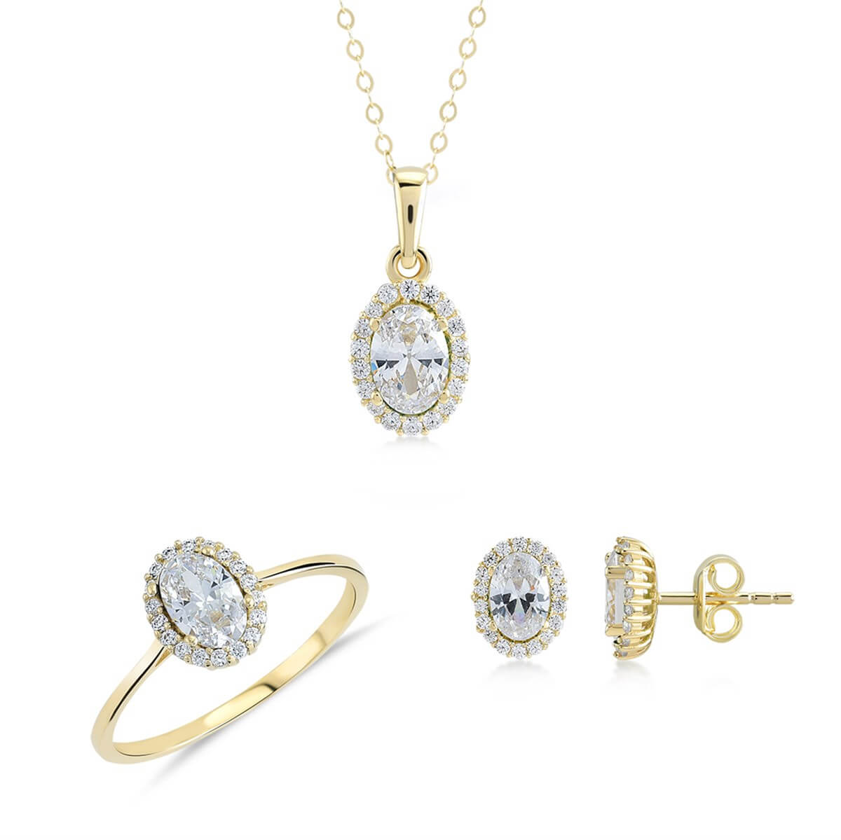 Kenar Taşlı Altın Fantezi Set