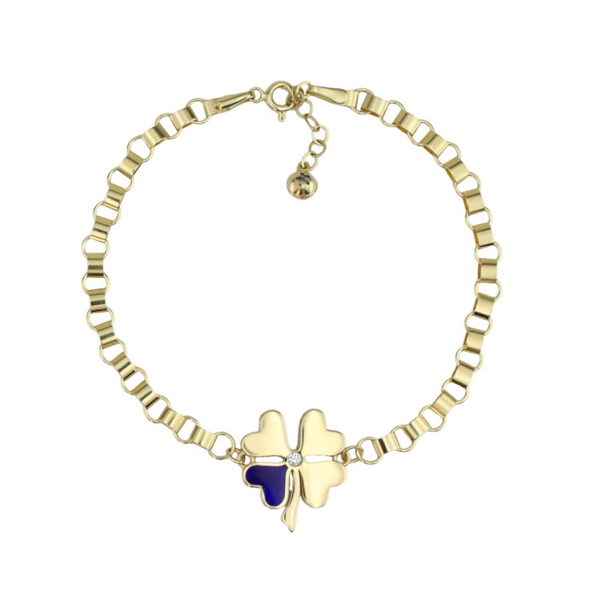 Lacivert Yonca Altın Bileklik BLA 124 01 02 00