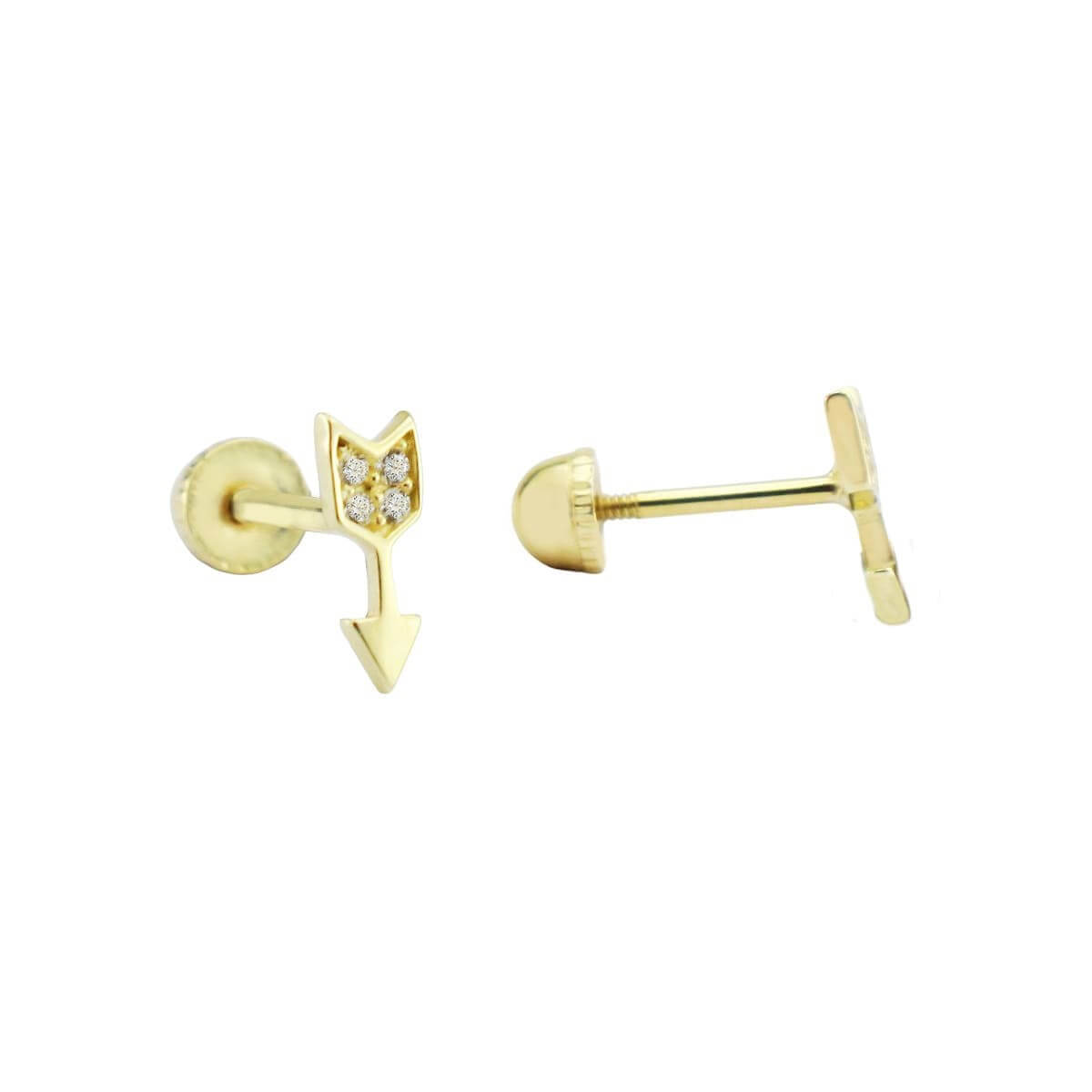 Ok Figürlü Tragus Piercing Altın Küpe KPA 157 01 05 00