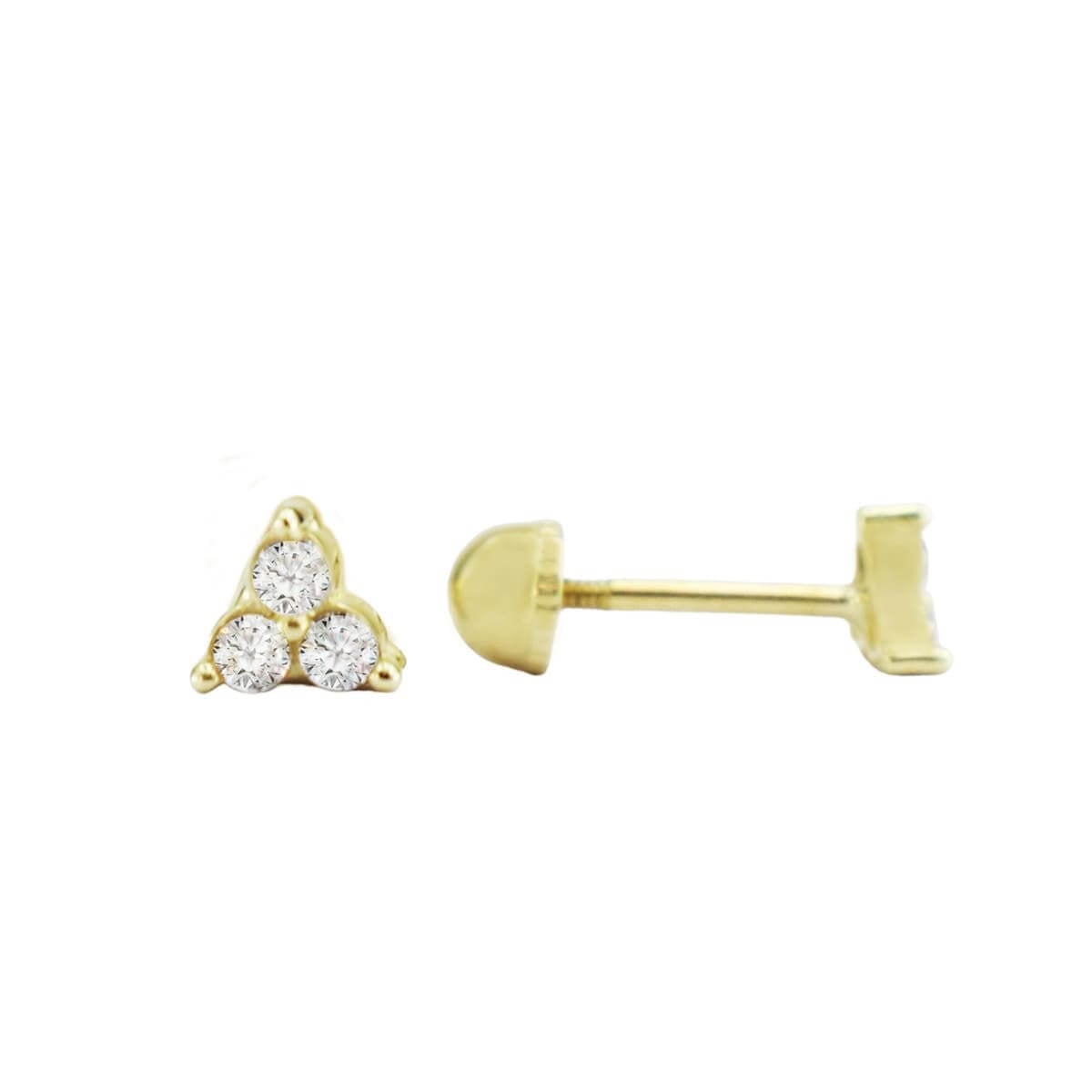 Üç Taşlı Tragus Piercing Altın Küpe KPA 165 01 05 00