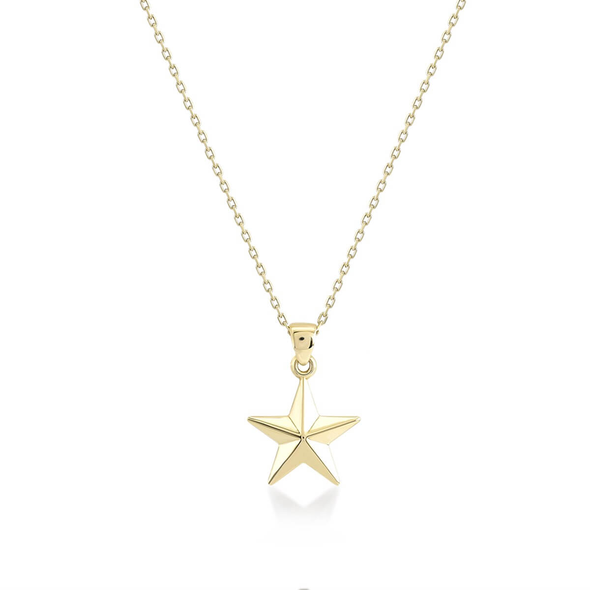 Yıldız Motifli Figürlü Altın Kolye
