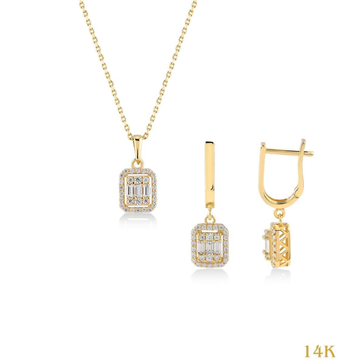 14 Ayar Altın Baget Altın Set