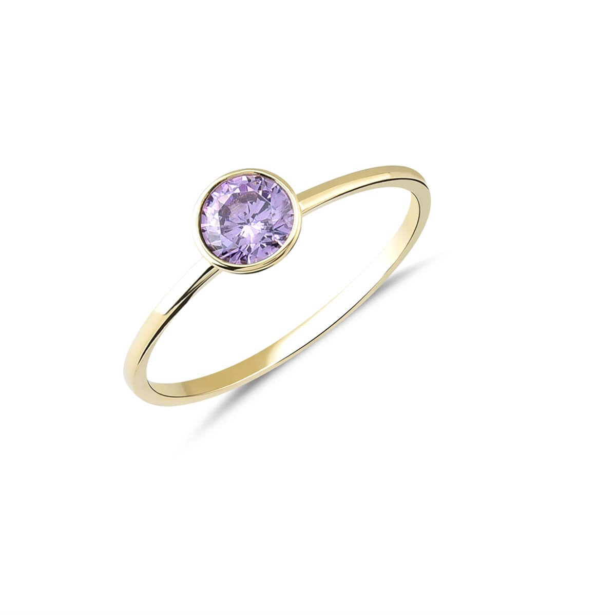 Ametist Renkli Altın Tektaş Yüzük YZA 102 01 01 00