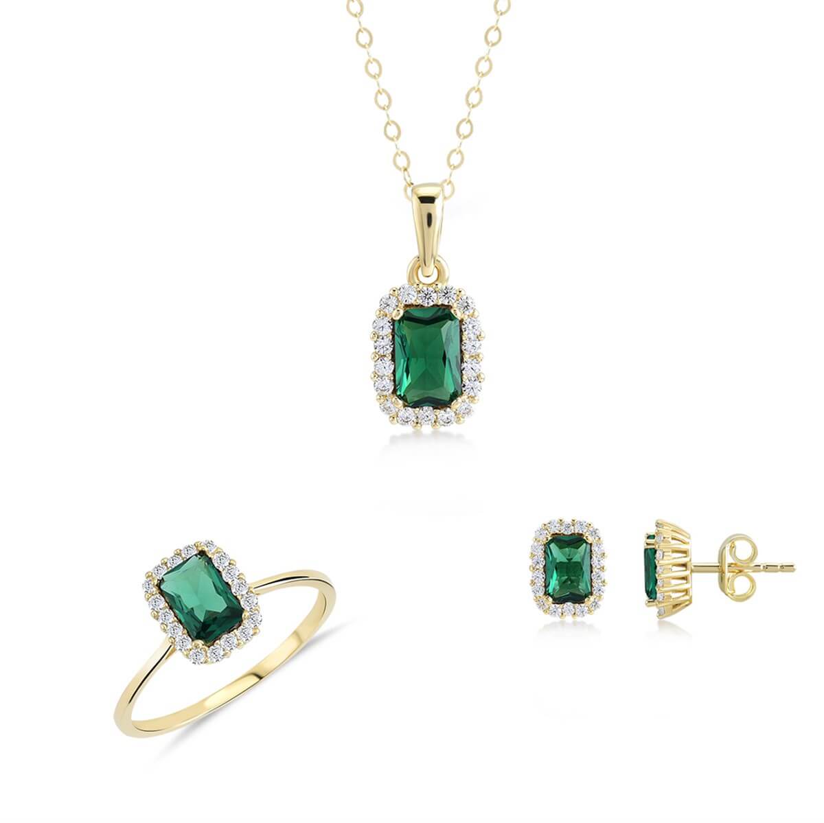 Baget Tektaşlı Altın Fantazi Set MA 104 01 21 00