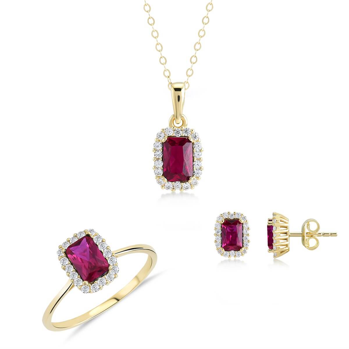 Baget Tektaşlı Altın Fantazi Set MA 104 01 07 00