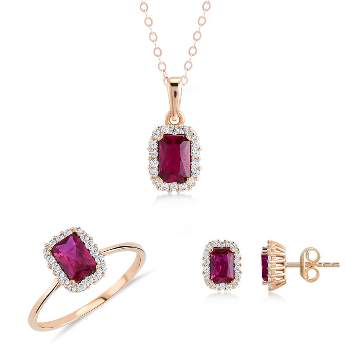 Baget Tektaşlı Altın Fantazi Set MA 104 03 07 00