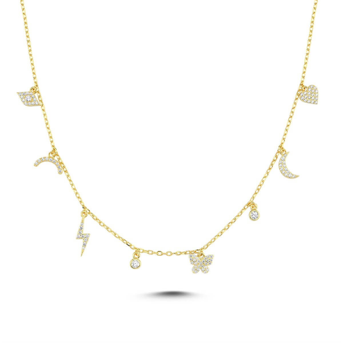 Charm Figürlü Gümüş Kolye