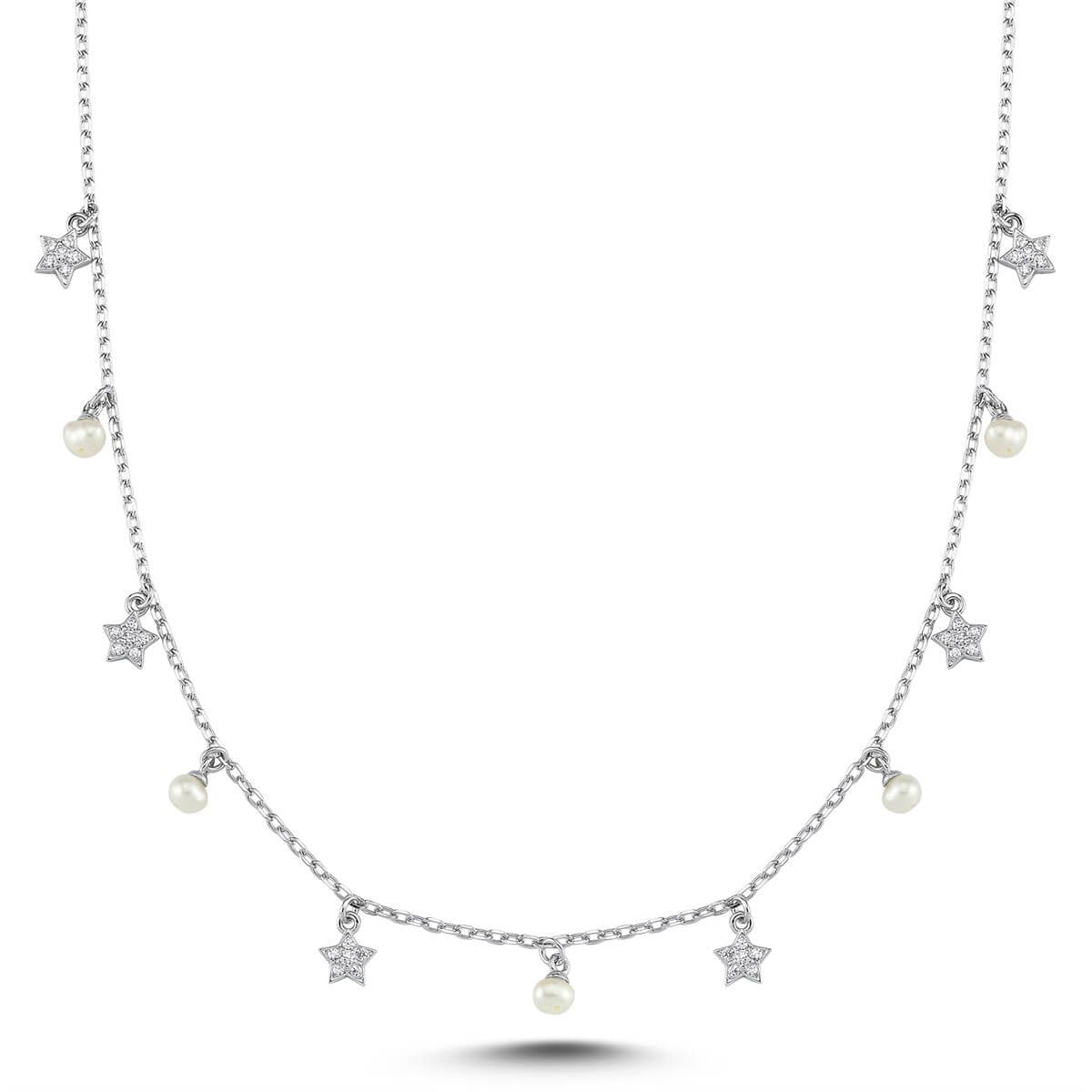 Charm Gümüş Taşlı Kolye