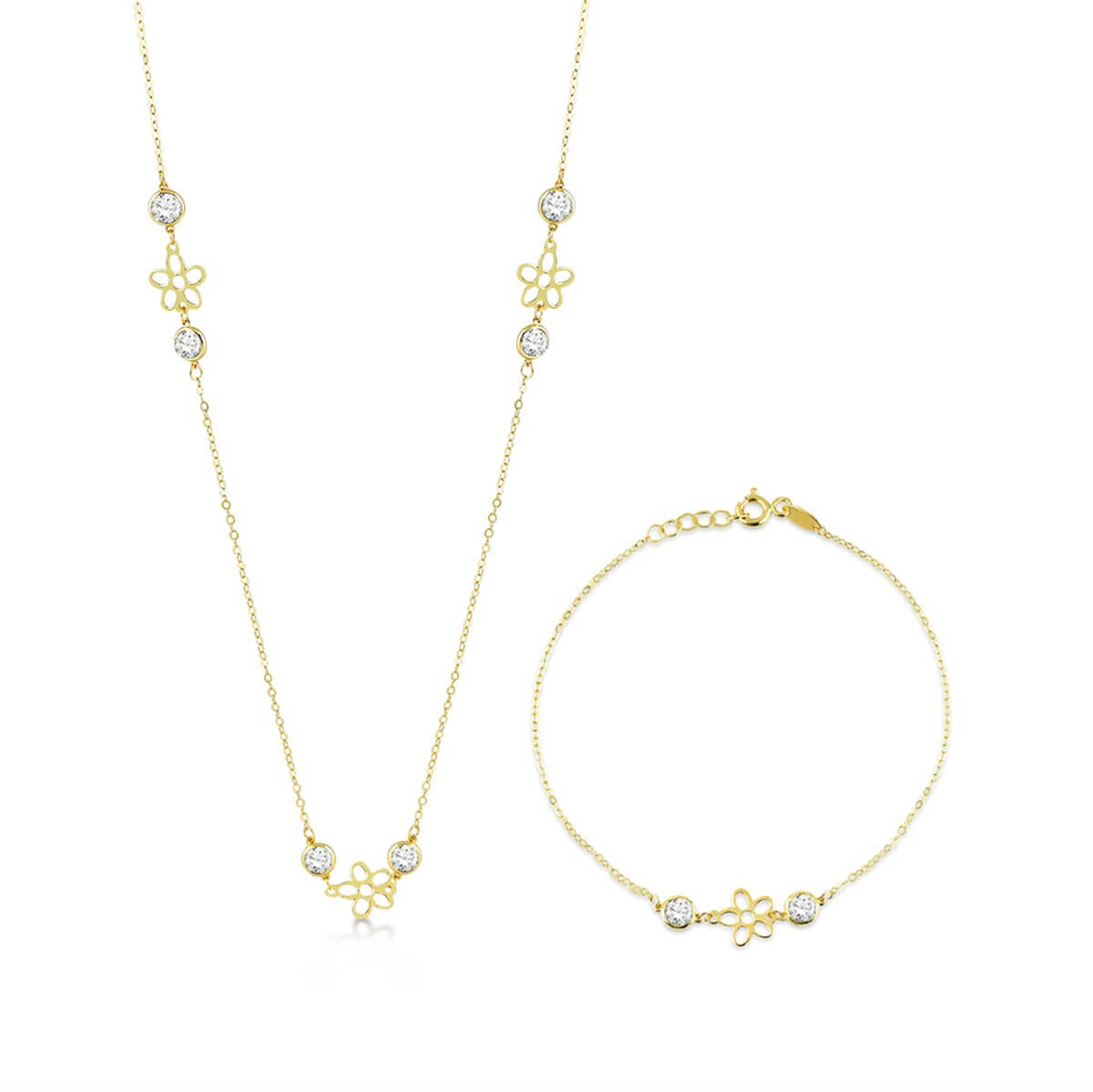 Çiçek Figürlü Altın Set TA 113 08 05 00