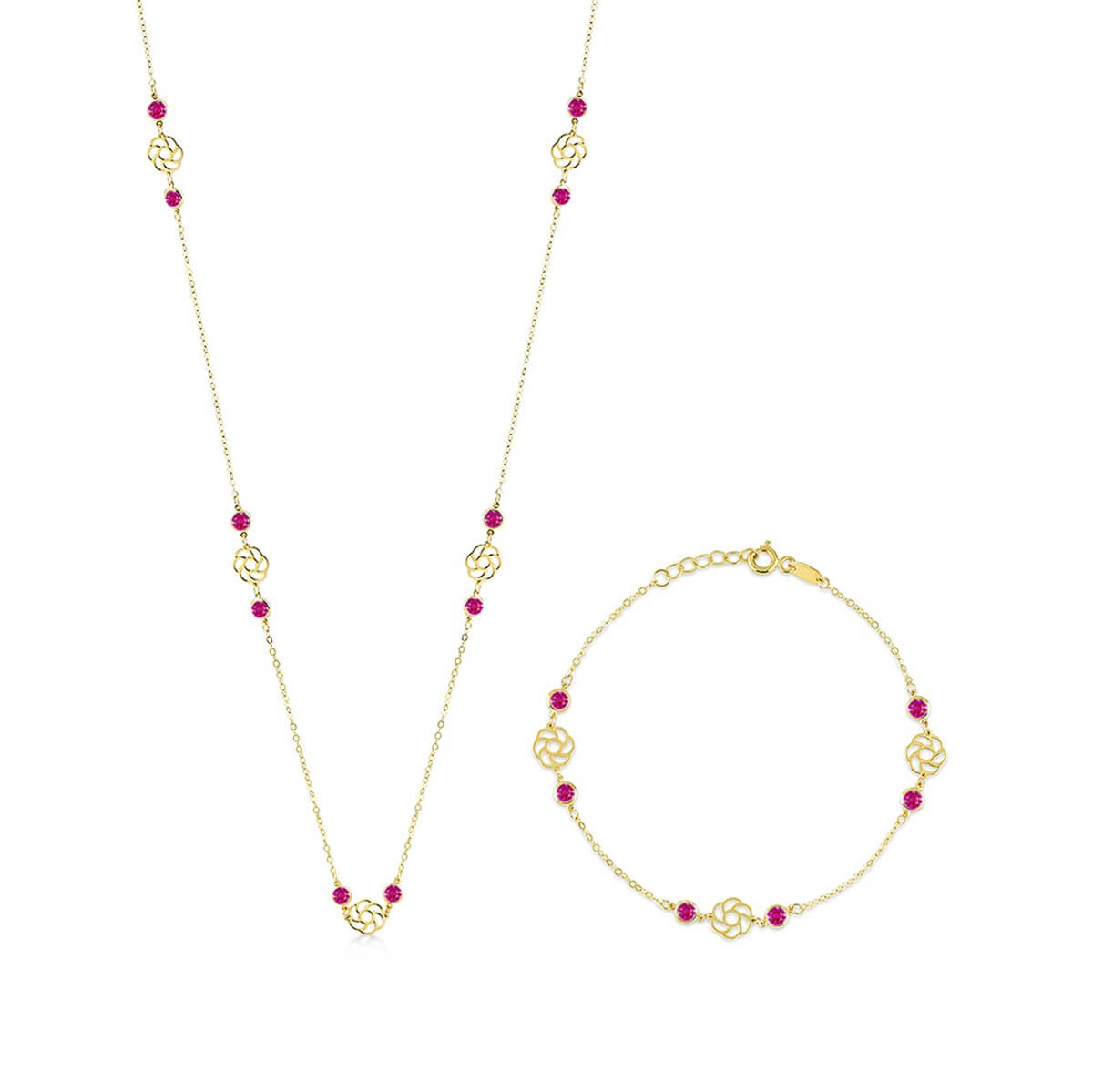 Çiçek Figürlü Altın Set TA 112 08 09 00