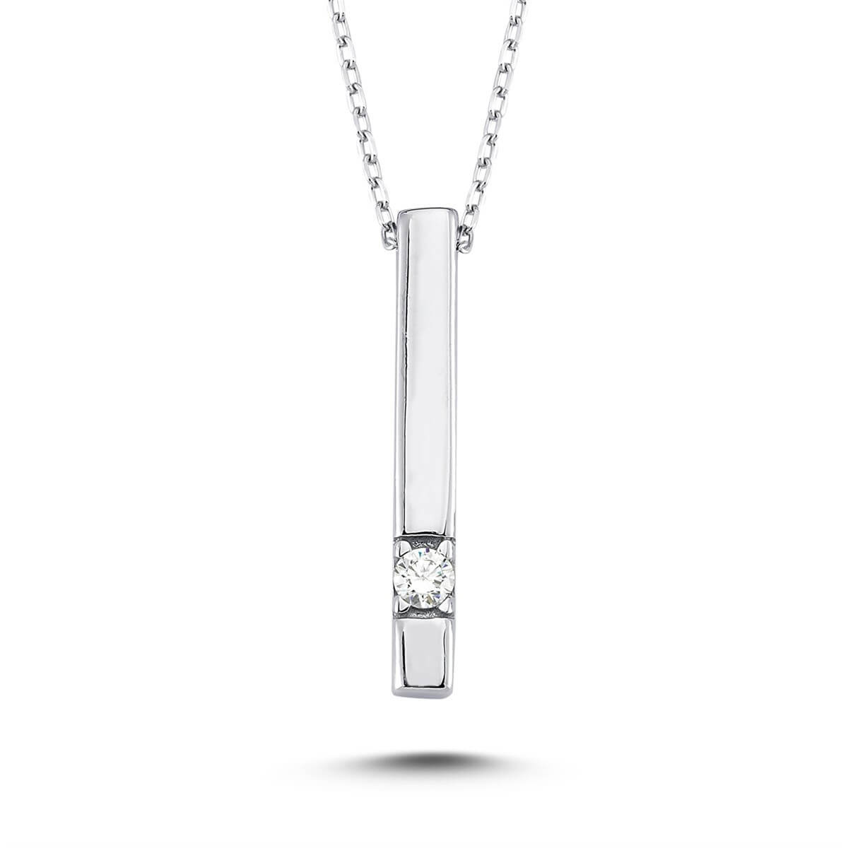 Çubuk Figürlü Gümüş Kolye