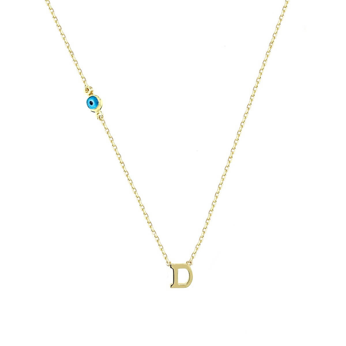 D Harfli Nazar Boncuklu Altın Kolye KLA 209 01 00 0D