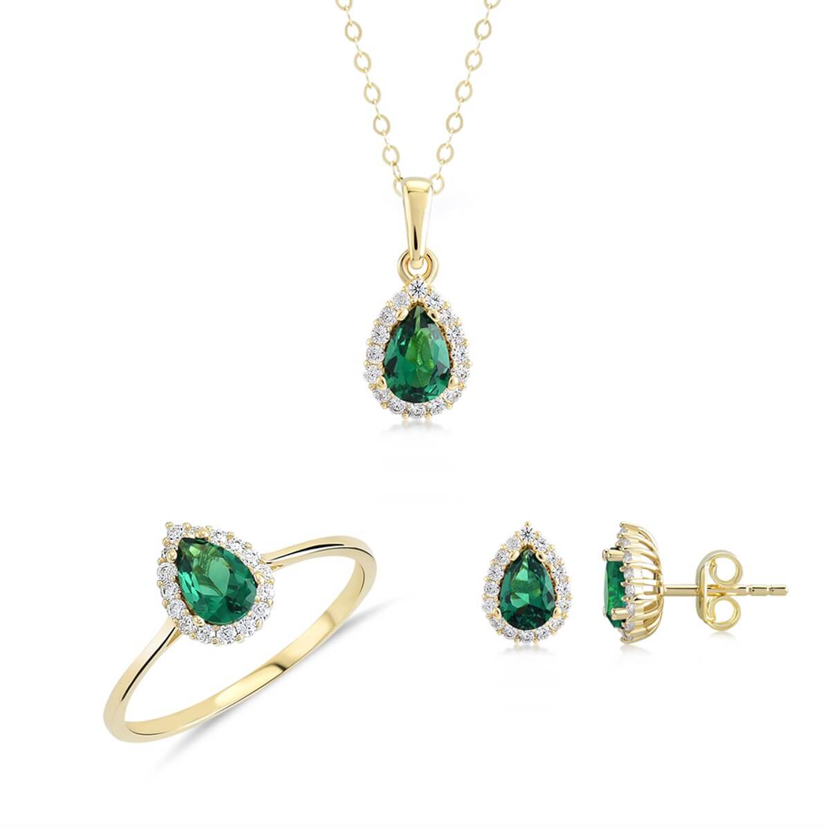 Damla Taşlı Altın Fantazi Set MA 102 01 21 00