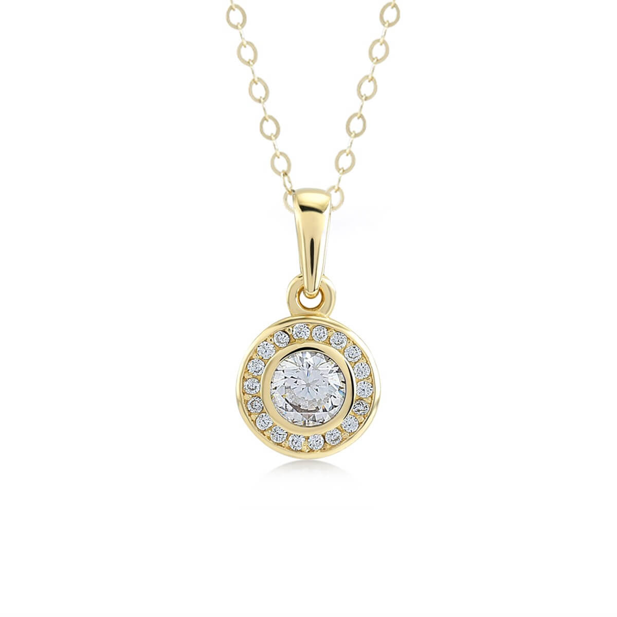 Kenar Taşlı Altın Fantazi Kolye KLMA 101 01 05 00