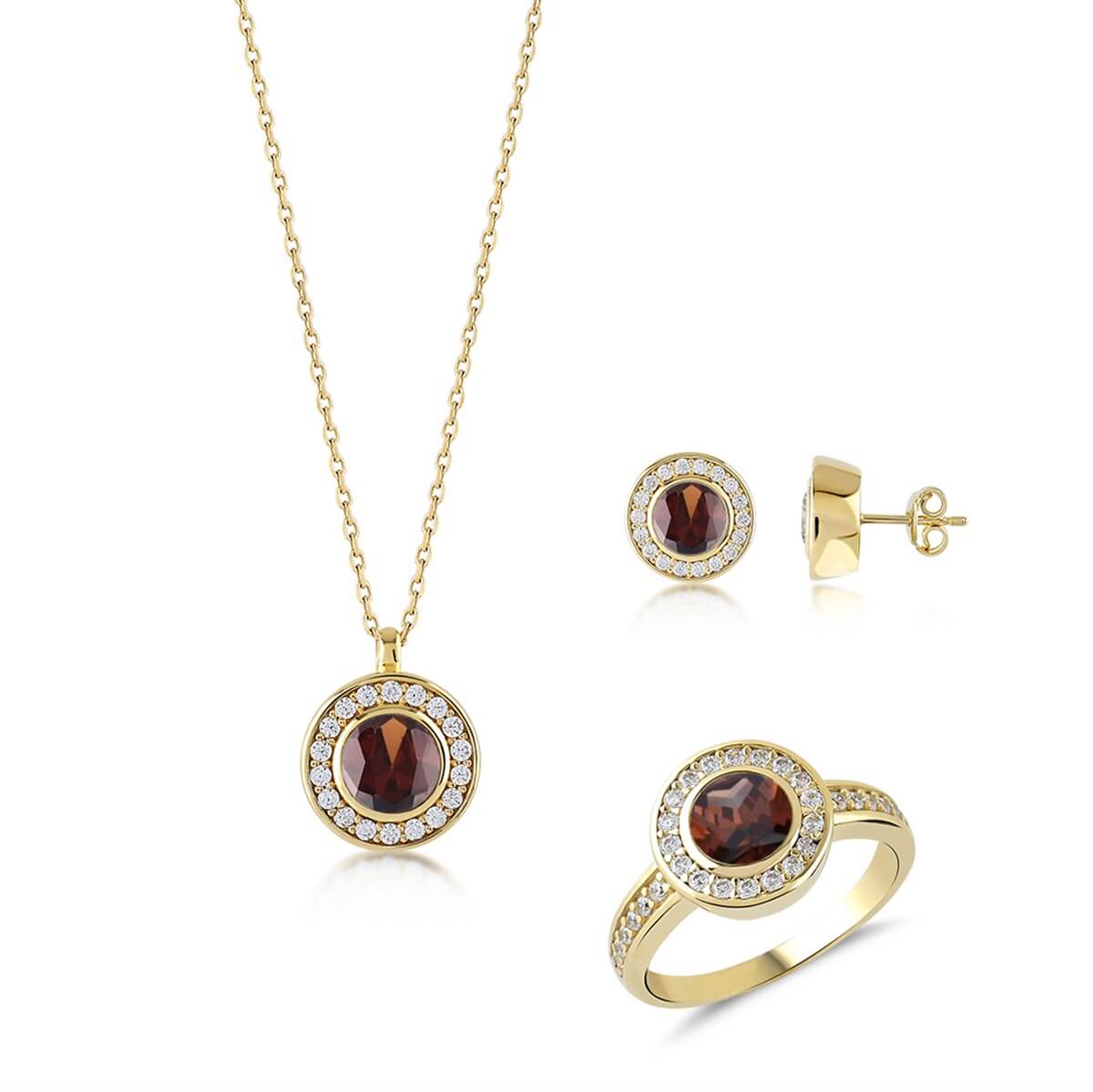 Kenar Taşlı Gümüş Fantezi Set