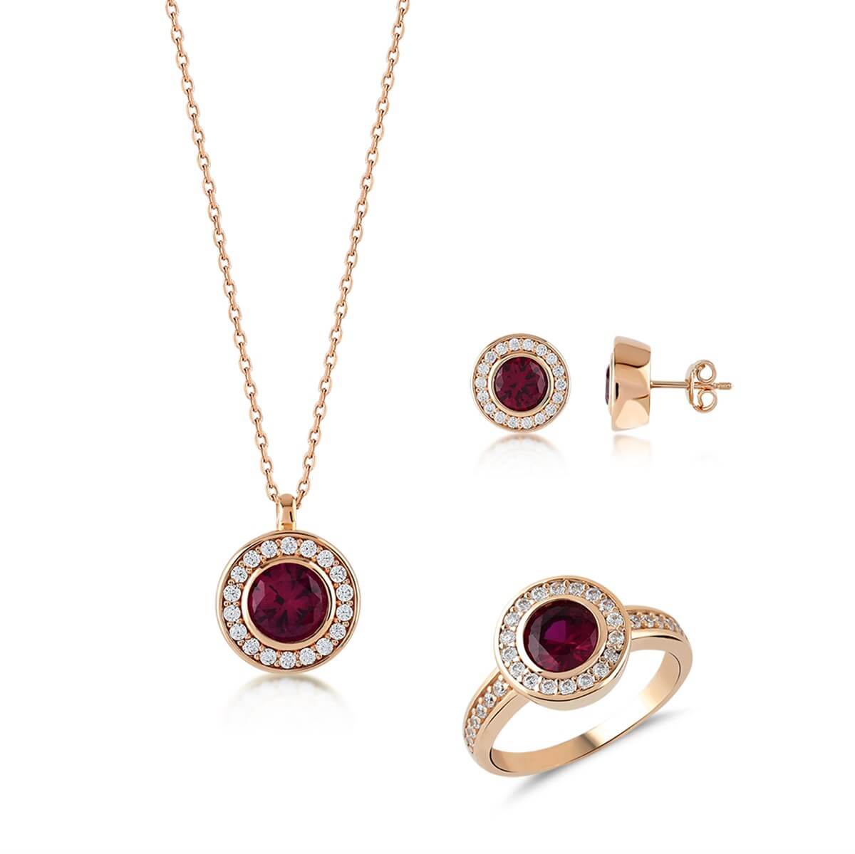 Kenar Taşlı Gümüş Fantezi Set