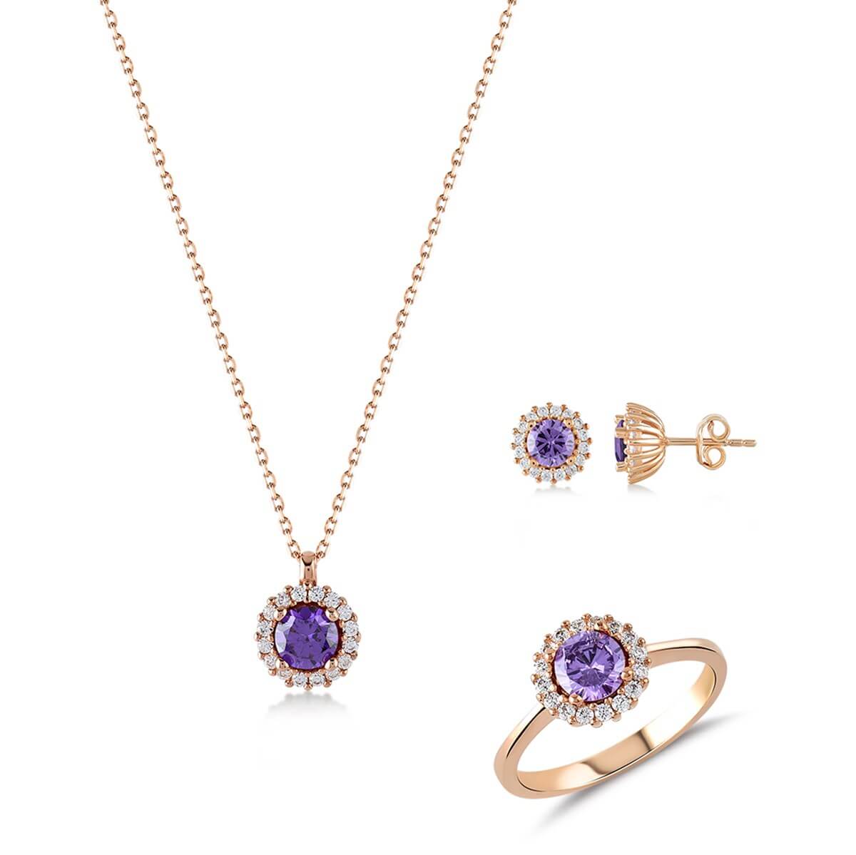 Kenar Taşlı Gümüş Fantezi Set