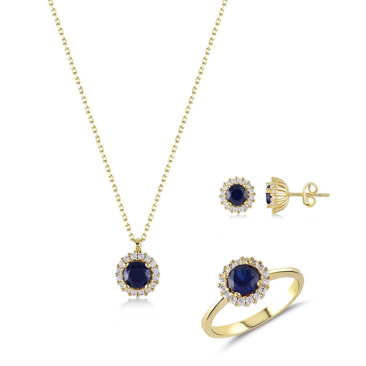 Kenar Taşlı Gümüş Fantezi Set