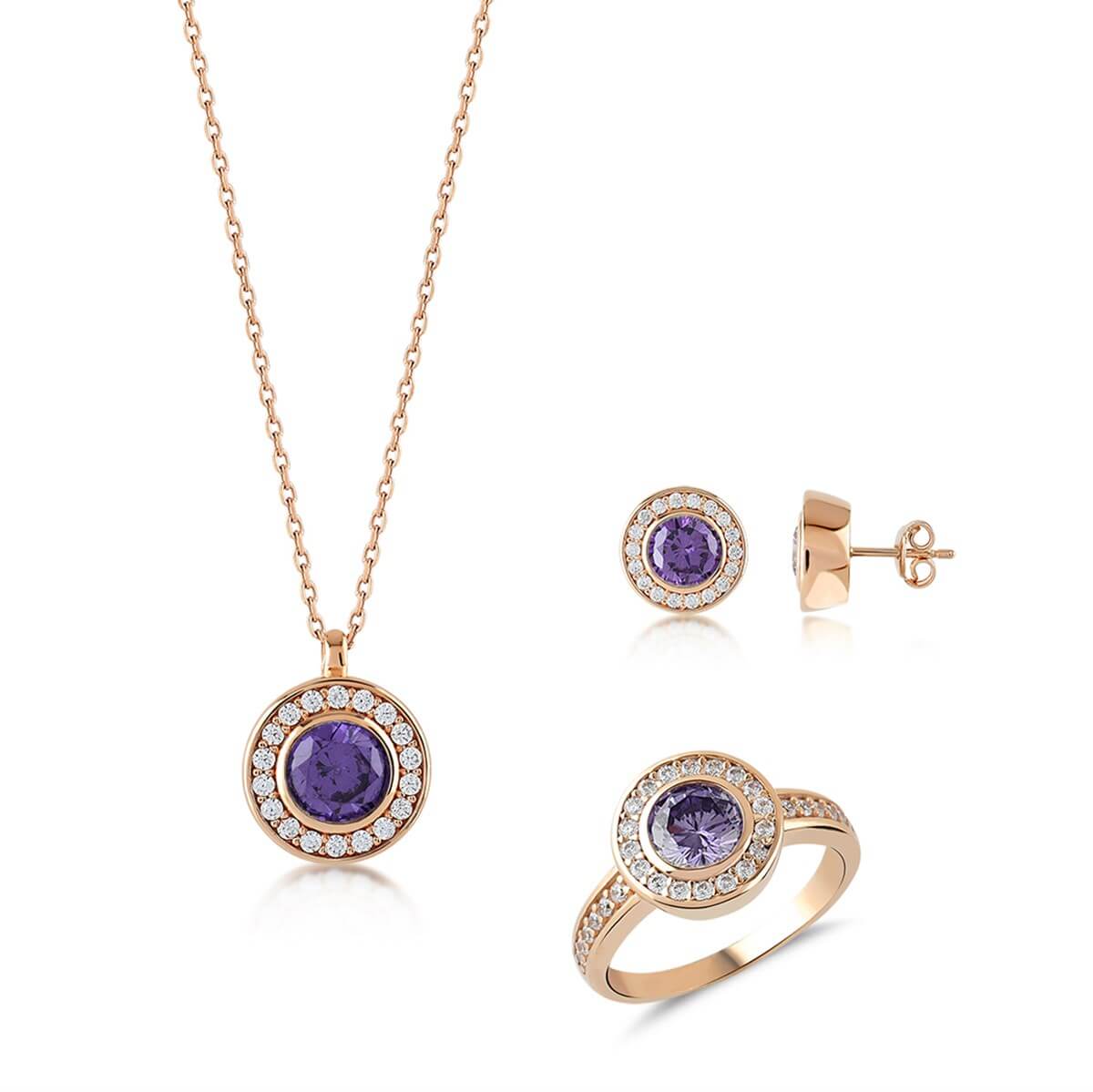 Kenar Taşlı Gümüş Fantezi Set