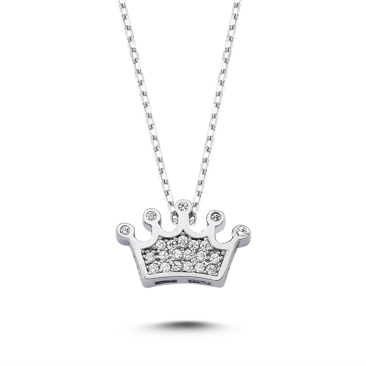 Kral Tacı Figürlü Gümüş Kolye