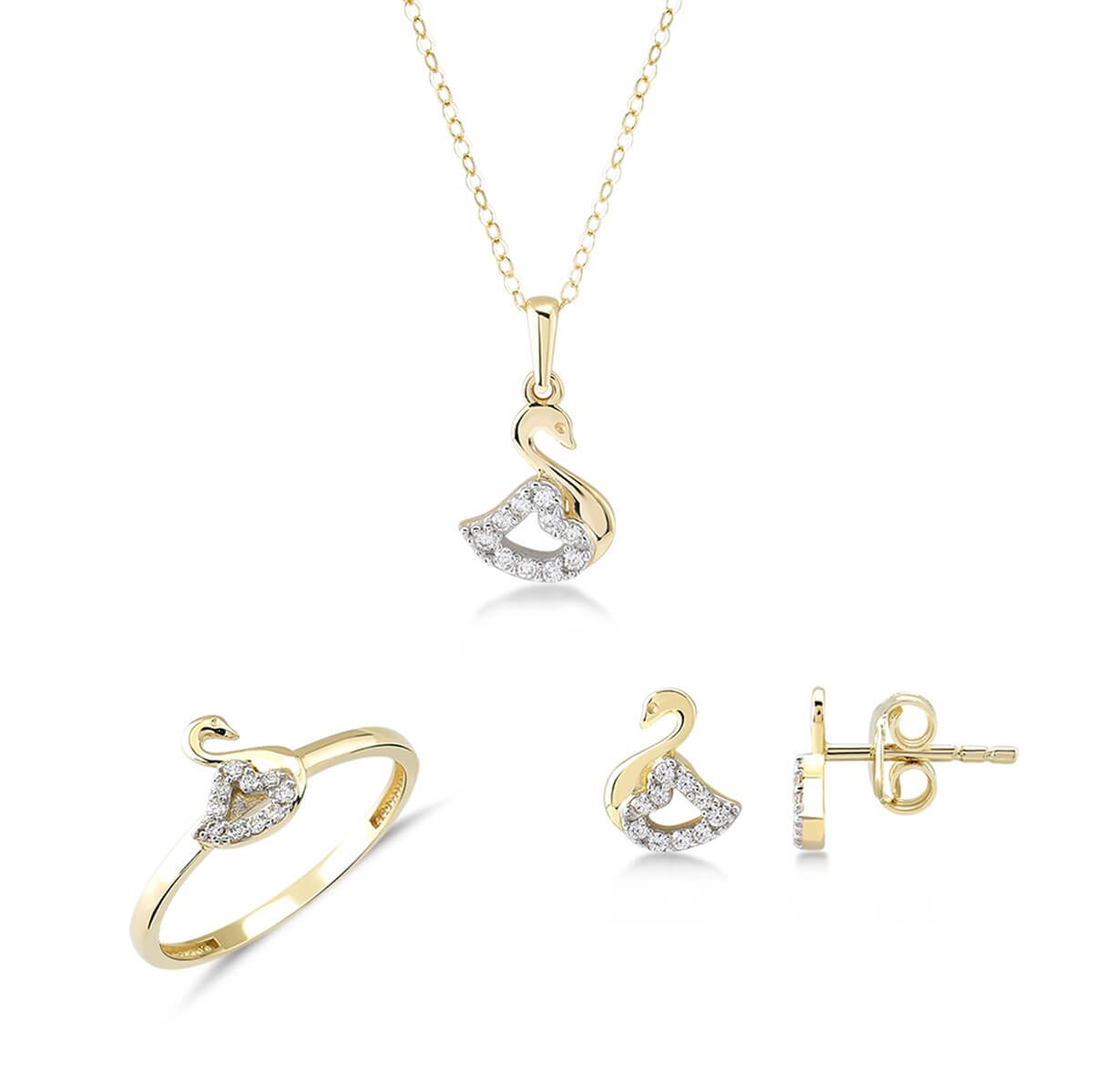 Kuğu Figürlü Altın Fantazi Set MA 107 04 05 00