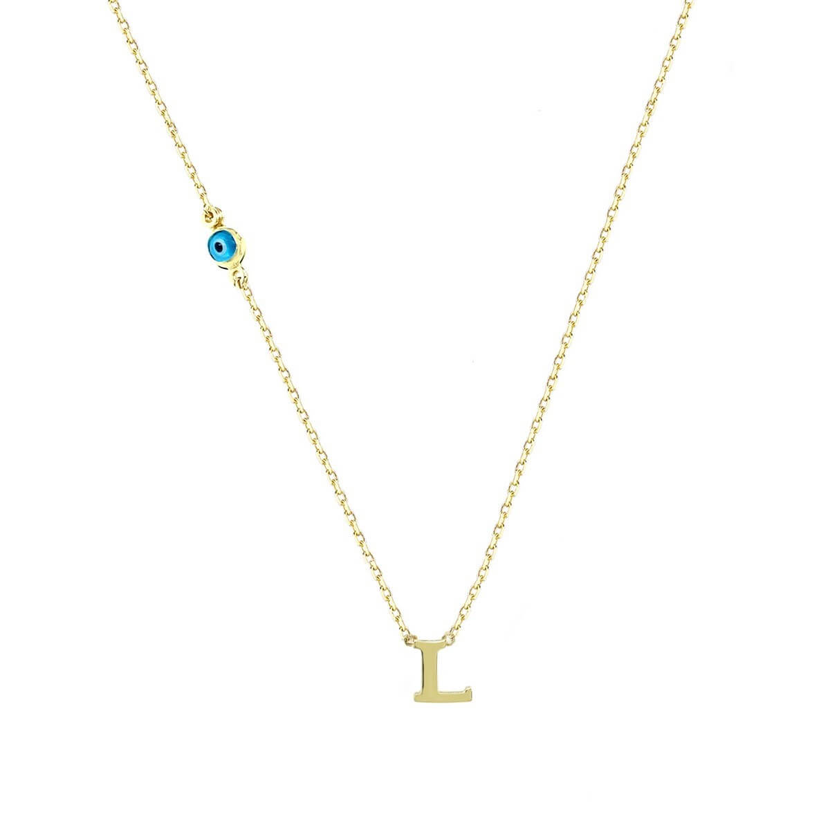 L Harfli Nazar Boncuklu Altın Kolye KLA 209 01 00 0L