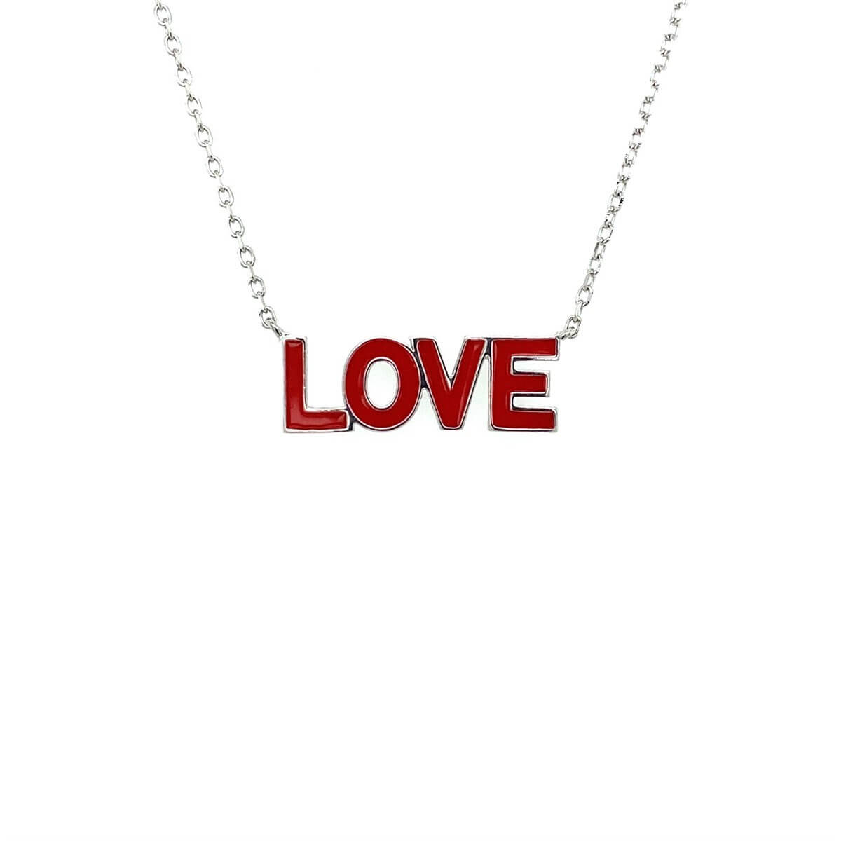 Love Figürlü Gümüş Kolye