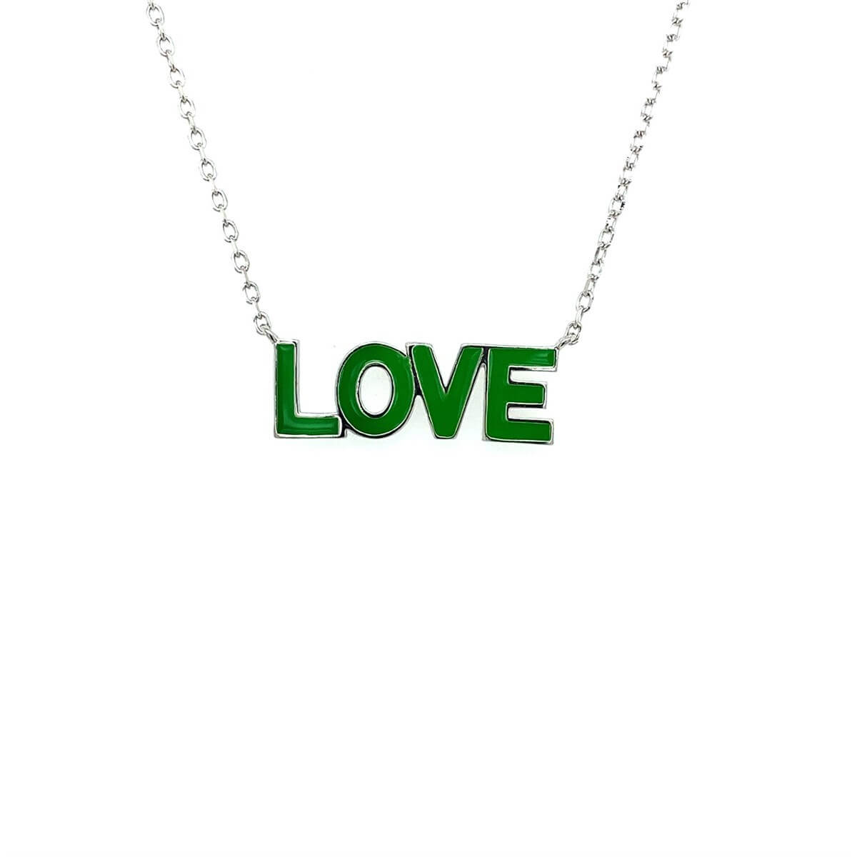 Love Figürlü Gümüş Kolye