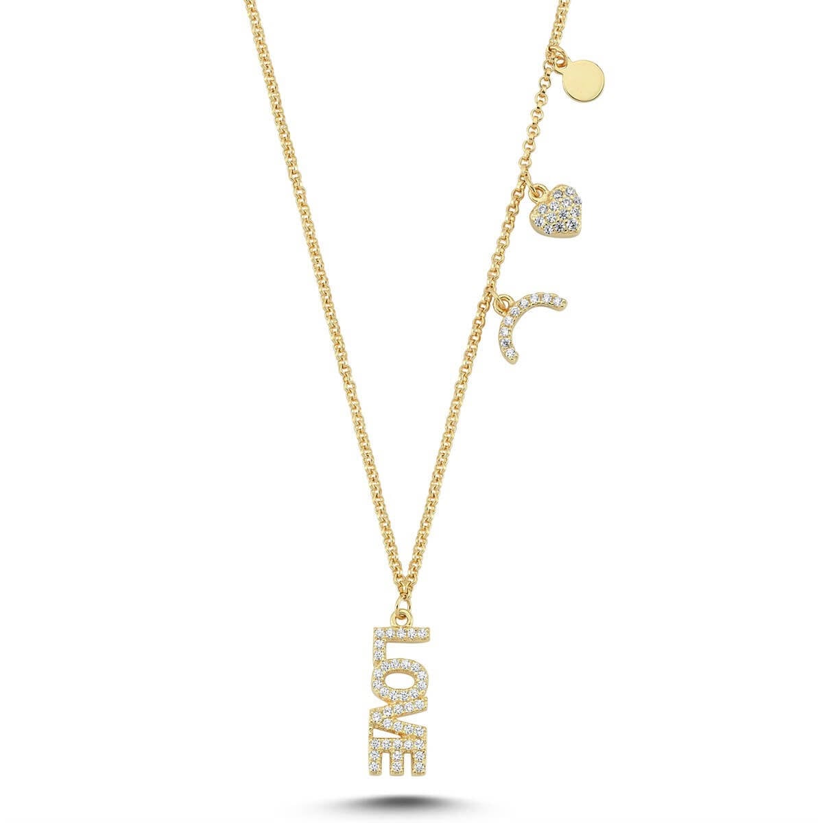 Love Figürlü Gümüş Kolye